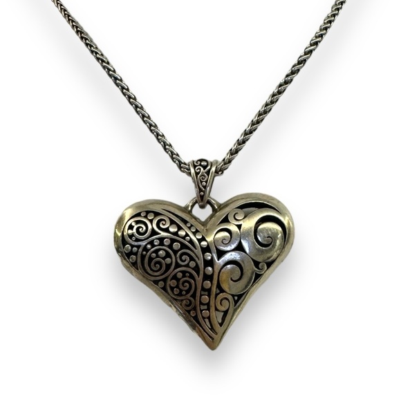 Brighton Silver Chunky Heart Necklace - Picture 4 of 5